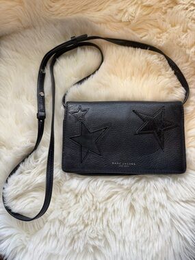 Marc Jacobs Black Star Embossed Leather Crossbody